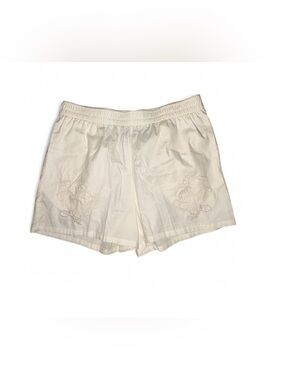 Jordan Cream Elastic Waist Embroidered Shorts